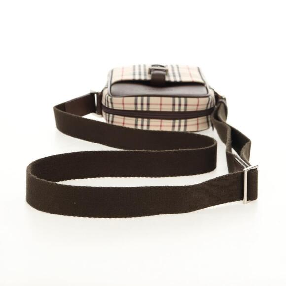 BURBERRY Nova Check Shoulder Bag Canvas Beige Silver Auth am9514V - Picture 7 of 16